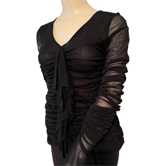 Jean Paul Gaultier Black Ruched Top Size Large but would fit Medium - Picture 4 of 5